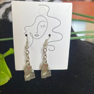 Modern Silver Geometric Dangle Earrings